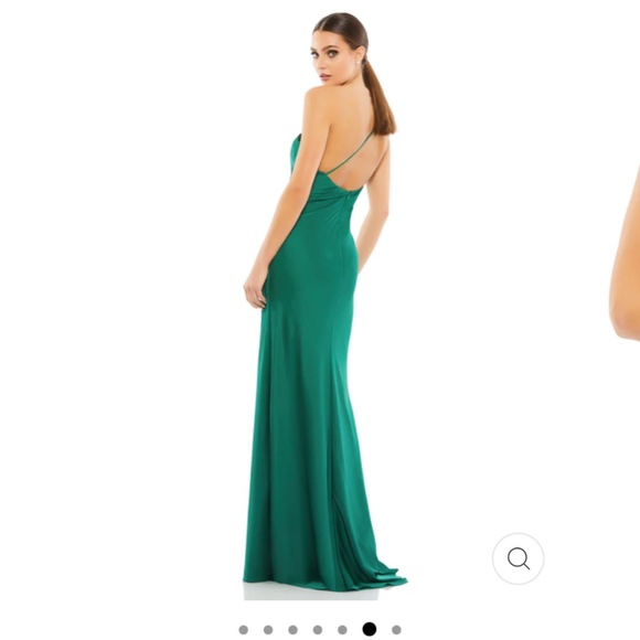 NWT Mac Duggal ONE SHOULDER DOUBLE STRAP SATIN GOWN Size 2 style 55385 - Picture 7 of 11